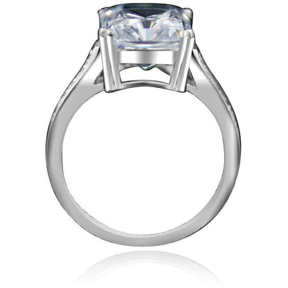3.5 CT emerald-cut cubic zirconia engagement ring in sterling silver, alternate view, 635R3236