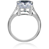 3 CT. (11x9mm) Intensely Radiant Emerald Shape Diamond Veneer Cubic Zirconia Sterling Silver Wedding/Engagement Ring. 635R3236