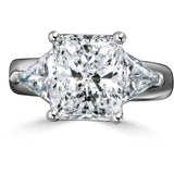 3.5CT Radiant Diamond Veneer Cubic Zirconia Sterling Silver Ring. 635R72090