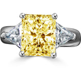 3.5CT Radiant Diamond Veneer Cubic Zirconia Sterling Silver Ring. 635R72090