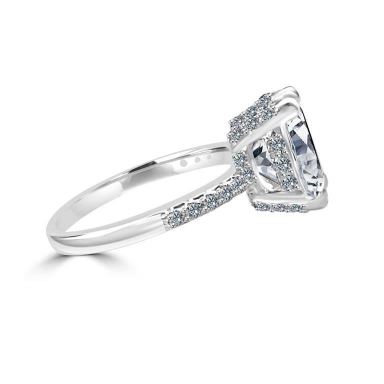 3.5CT Oval Diamond Veneer Cubic Zirconia Sterling silver Ring. 635R71252 | Yaacov Hassidim