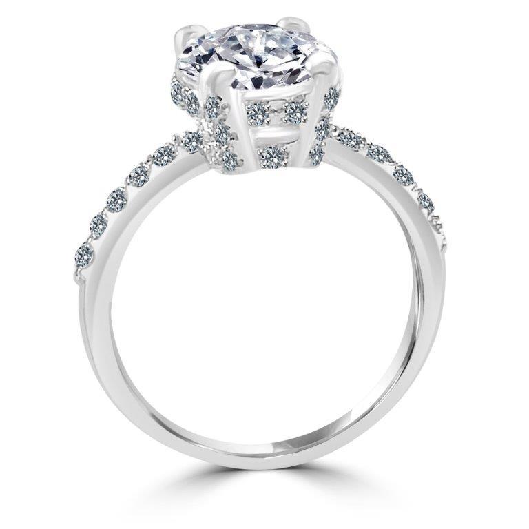 3.5CT Oval Diamond Veneer Cubic Zirconia Sterling silver Ring. 635R71252 | Yaacov Hassidim