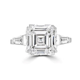 3CT Asscher cut Diamond Veneer Cubic Zirconia 14K Gold Ring. 635R001K