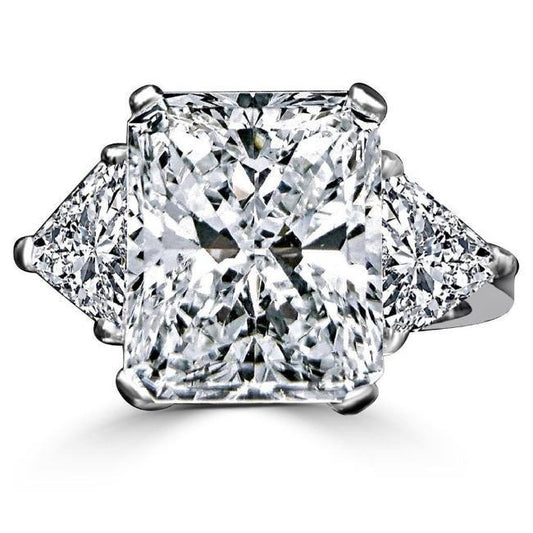 3 CT cubic zirconia three-stone engagement ring with trillion sides in 14K gold, white gold, 635R71337K
