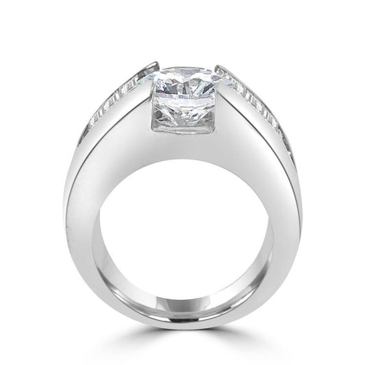Art Déco-stijl 10 Ct solitaire zirkonia AAA CZ baguettes 925 sterling Art Déco-stijl 10 Ct solitaire zirkonia AAA CZ baguettes 925 sterling