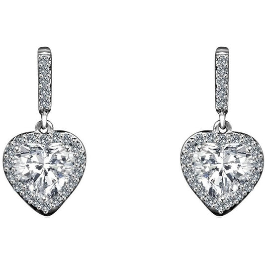 3 CT TW heart-cut cubic zirconia stud earrings in sterling silver, main view, 635E10779