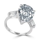 4CT Pear Diamond Veneer Cubic Zirconia Sterling silver Ring  635R71343