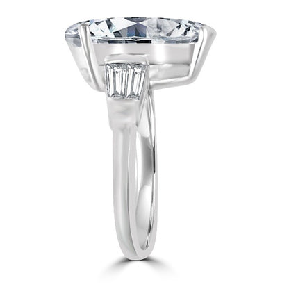 4 CT pear-cut cubic zirconia engagement ring in sterling silver, alternate view, 635R71343