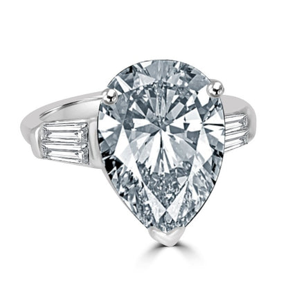 4 CT pear-cut cubic zirconia engagement ring in sterling silver, alternate view, 635R71343