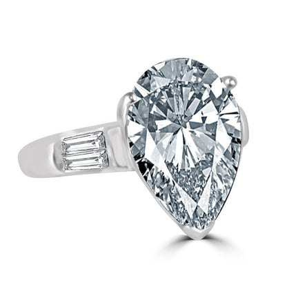 4 CT pear-cut cubic zirconia engagement ring in sterling silver, main view, 635R71343