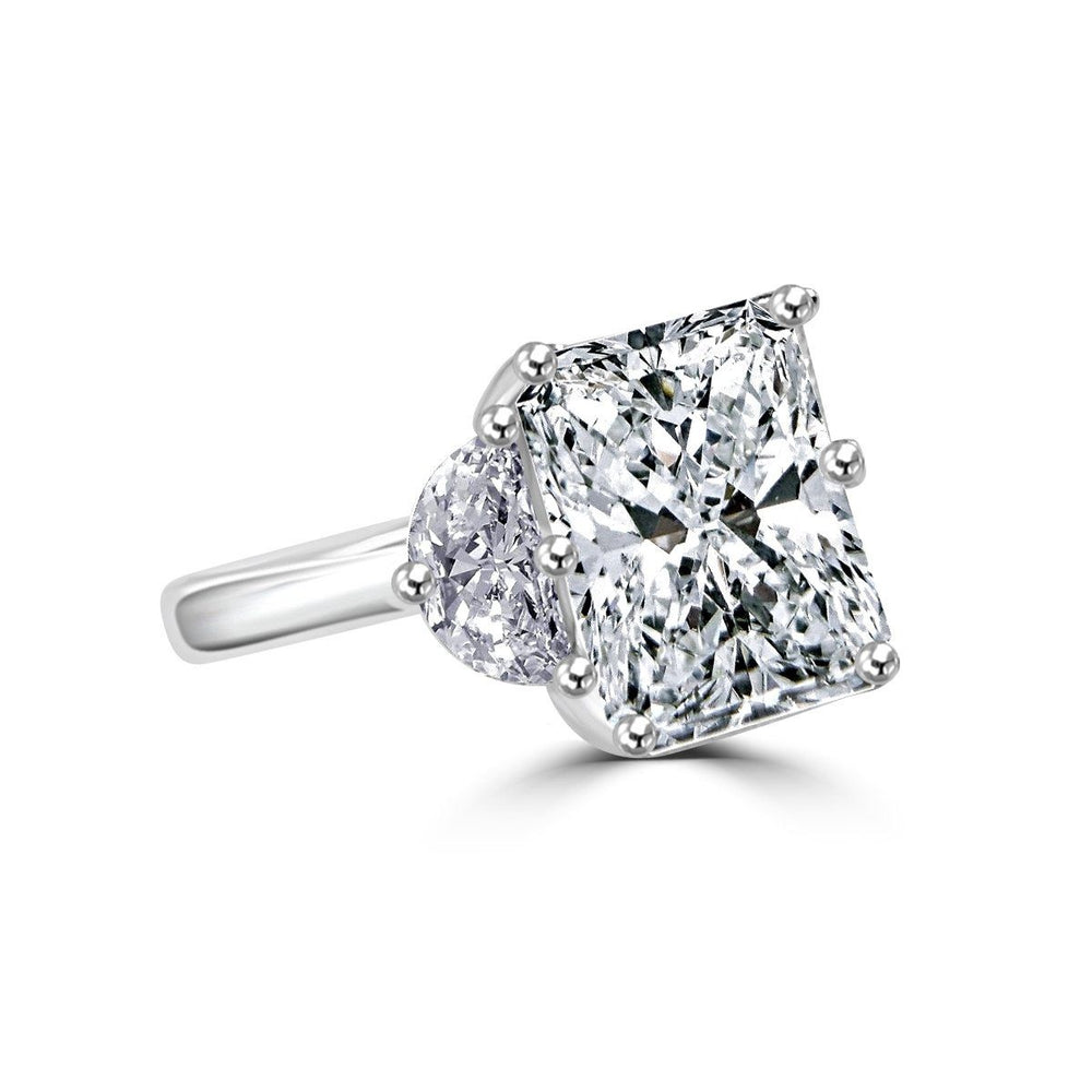 5CT Radiant Diamond Veneer Cubic Zirconia Sterling Silver Ring. New Item!
