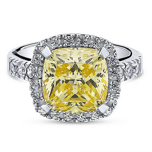 5CT Cushion square Diamond Veneer Cubic Zirconia Sterling silver ring .635R71244 | DiamondVeneer Fashion