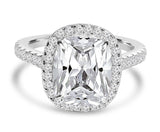 5CT Radiant Cushion Diamond Veneer Cubic Zirconia Ring. 800R066
