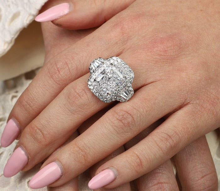 5ct cushion cut diamond ring hotsell