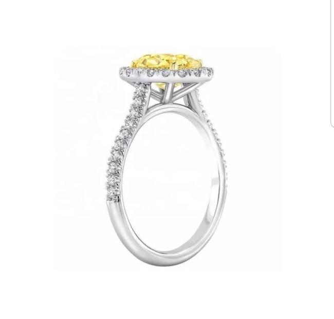 5 CT cushion-cut cubic zirconia halo ring in sterling silver, alternate view, 800R066