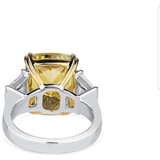 5 CT cushion-cut cubic zirconia three-stone engagement ring in sterling silver, alternate view, 801R9009