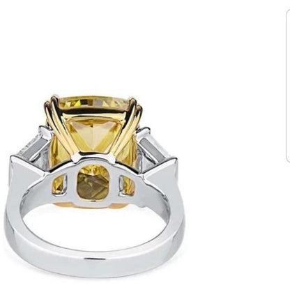5 CT cushion-cut cubic zirconia three-stone engagement ring in sterling silver, alternate view, 801R9009