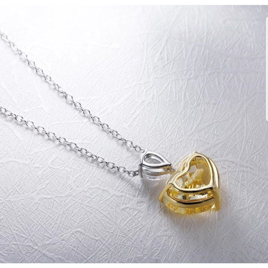 5 CT heart-cut cubic zirconia solitaire pendant in sterling silver, alternate view, 800P102
