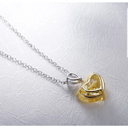 5 CT heart-cut cubic zirconia solitaire pendant in sterling silver, alternate view, 800P102