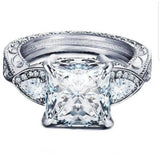 5CT Square Asscher Diamond Veneer Cubic zirconia Sterling Ring. 635R13832