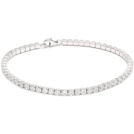 5CT TW Round Zirconite Cubic Zirconia Sterling Silver Tennis Bracelet. 715B300Sterling