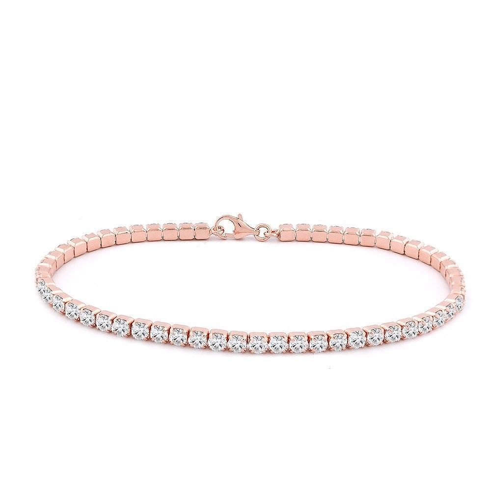 5 CT TW round Zirconite cubic zirconia tennis bracelet, alternate view, 715B300