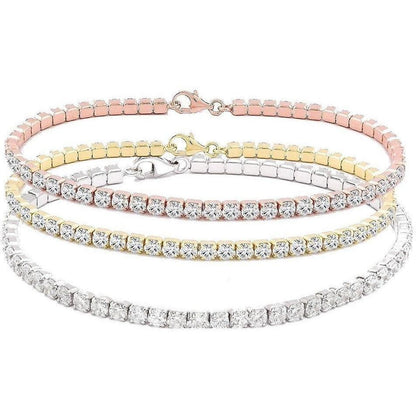 5 CT TW round Zirconite cubic zirconia tennis bracelet, main view, 715B300