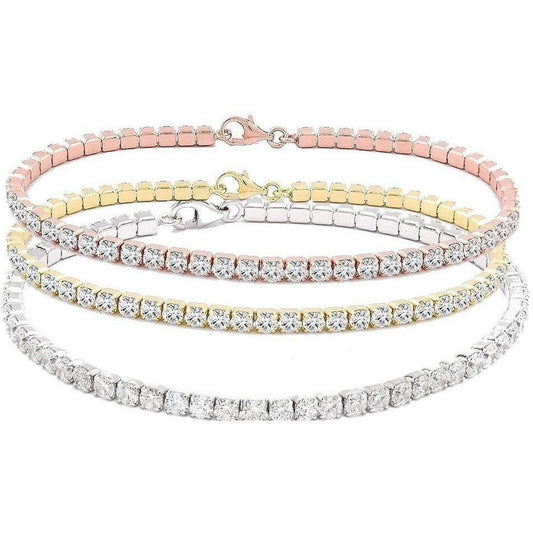 5 CT TW round Zirconite cubic zirconia tennis bracelet, main view, 715B300