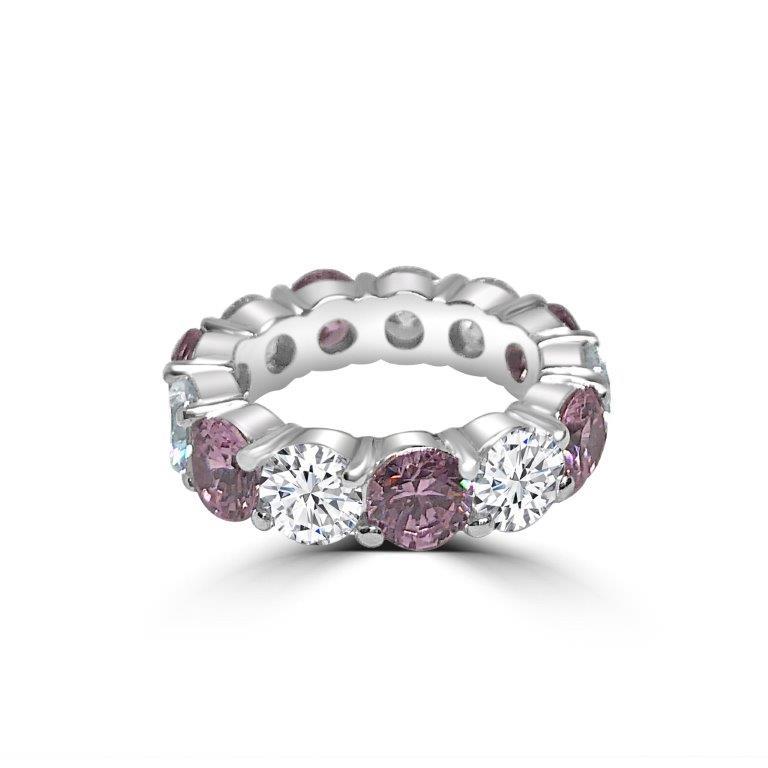 5 CT TW Zirconite cubic zirconia eternity band ring in sterling silver, alternate view, RC38