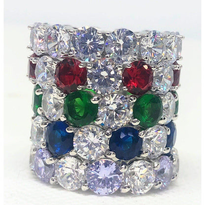 5 CT TW Zirconite cubic zirconia eternity band ring in sterling silver, alternate view, RC38