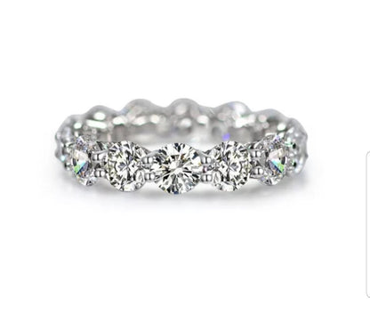 5 CT TW Zirconite cubic zirconia eternity band ring in sterling silver, main view, RC38