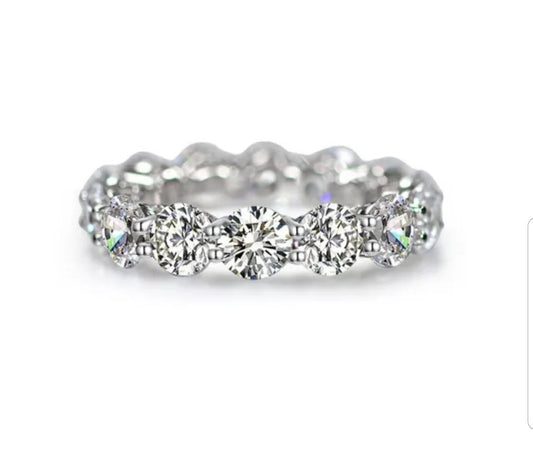 5 CT TW Zirconite cubic zirconia eternity band ring in sterling silver, main view, RC38