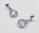 6 CTW Round Diamond Veneer Cubic Zirconia Sterling Silver Earrings. 635E10732 | Yaacov Hassidim