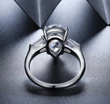 6CT Pear Diamond Veneer Cubic Zirconia Ring 10. 800R528
