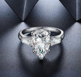 6CT Pear Diamond Veneer Cubic Zirconia Ring 9. 800R528