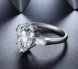 6CT Pear Diamond Veneer Cubic Zirconia Ring 8. 800R528