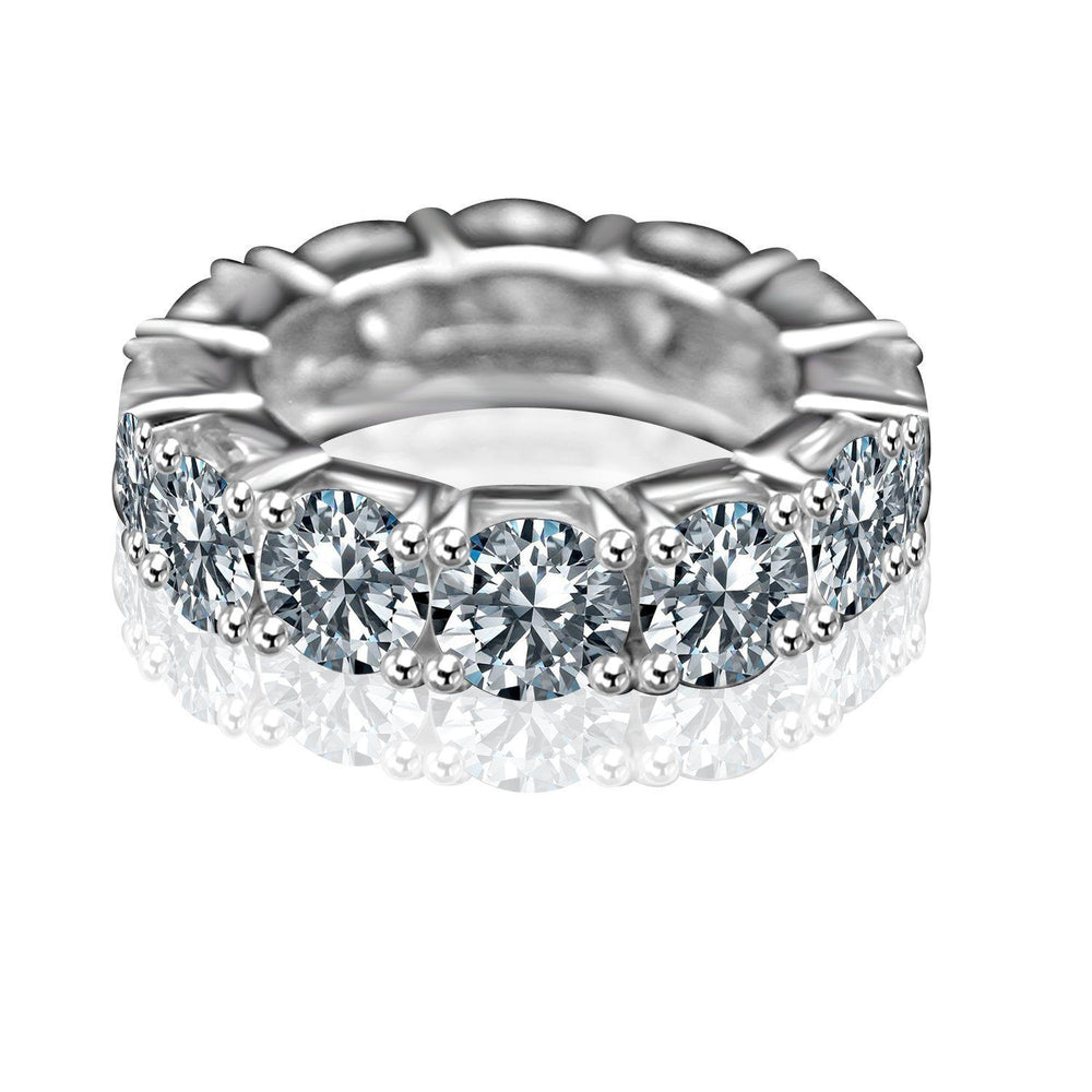 8CT TW Round Diamond Veneer Cubic Zirconia Sterling silver Eternity Band Ring.