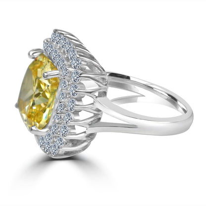 7 CT cushion-cut cubic zirconia double halo ring in sterling silver, alternate view, 635R0250