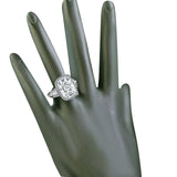 8CT radiant Cushion w/halo Diamond Veneer Cubic Zirconia Sterling Silver Ring. 635R71678