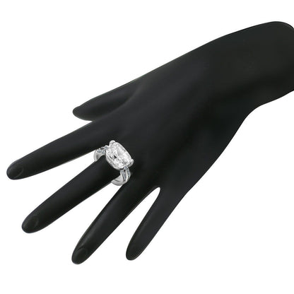 8 CT cushion-cut cubic zirconia modern ring in sterling silver, alternate view, 635R71487