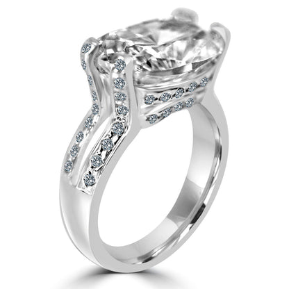 8 CT cushion-cut cubic zirconia modern ring in sterling silver, alternate view, 635R71487