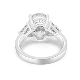 8CT Oval Diamond Veneer Cubic zirconia Three Stone Sterling Silver Ring. 635R13010