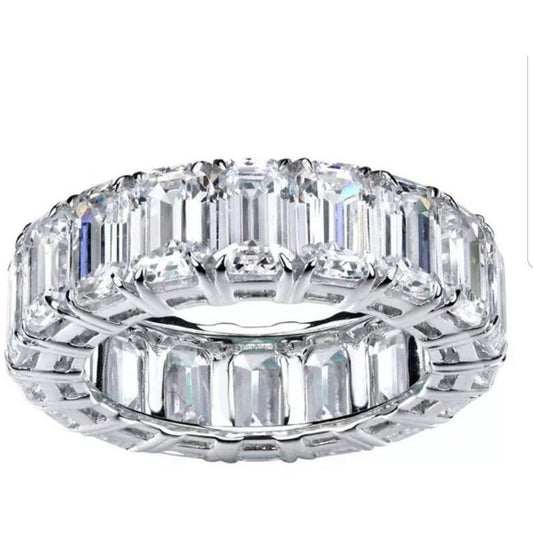 8 CT TW cubic zirconia eternity band ring in sterling silver, main view, 635R3646
