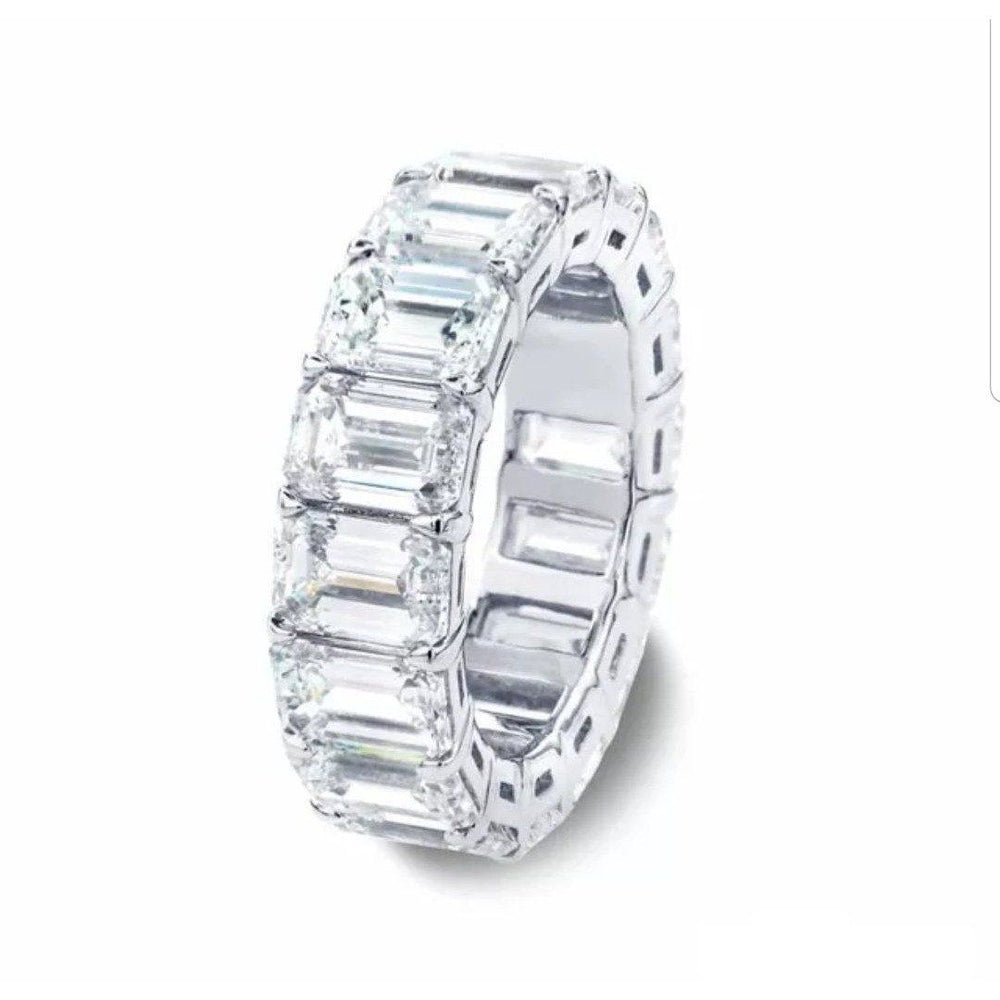 8CT TW Diamond Veneer Cubic zirconia Sterling silver Engagement/Wedding Eternity Band  Ring. 635R3646