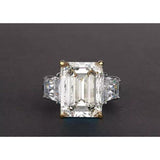 9CT Emerald Diamond Veneer Cubic Zirconia Sterling Silver three stone new Ring. 801R9002