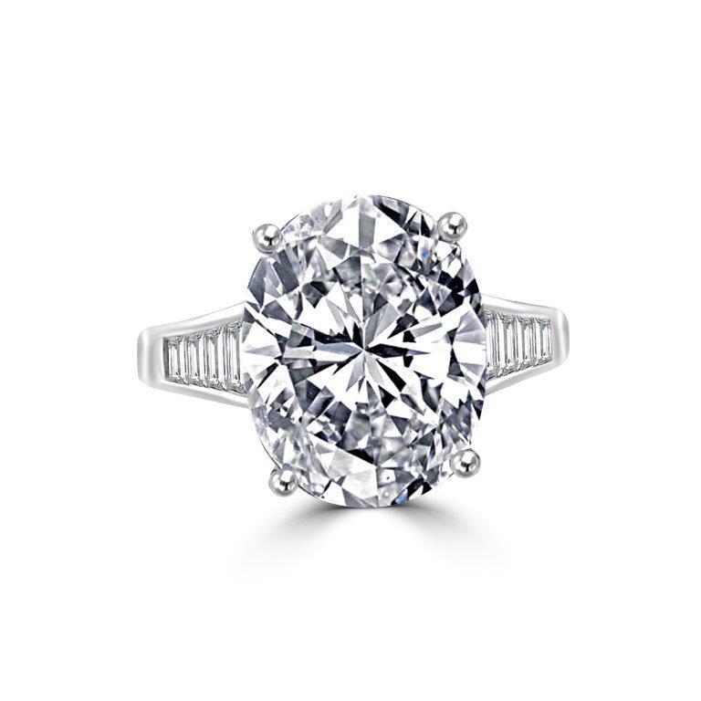 9 CT oval cubic zirconia cocktail ring in sterling silver, main view, 635R71613