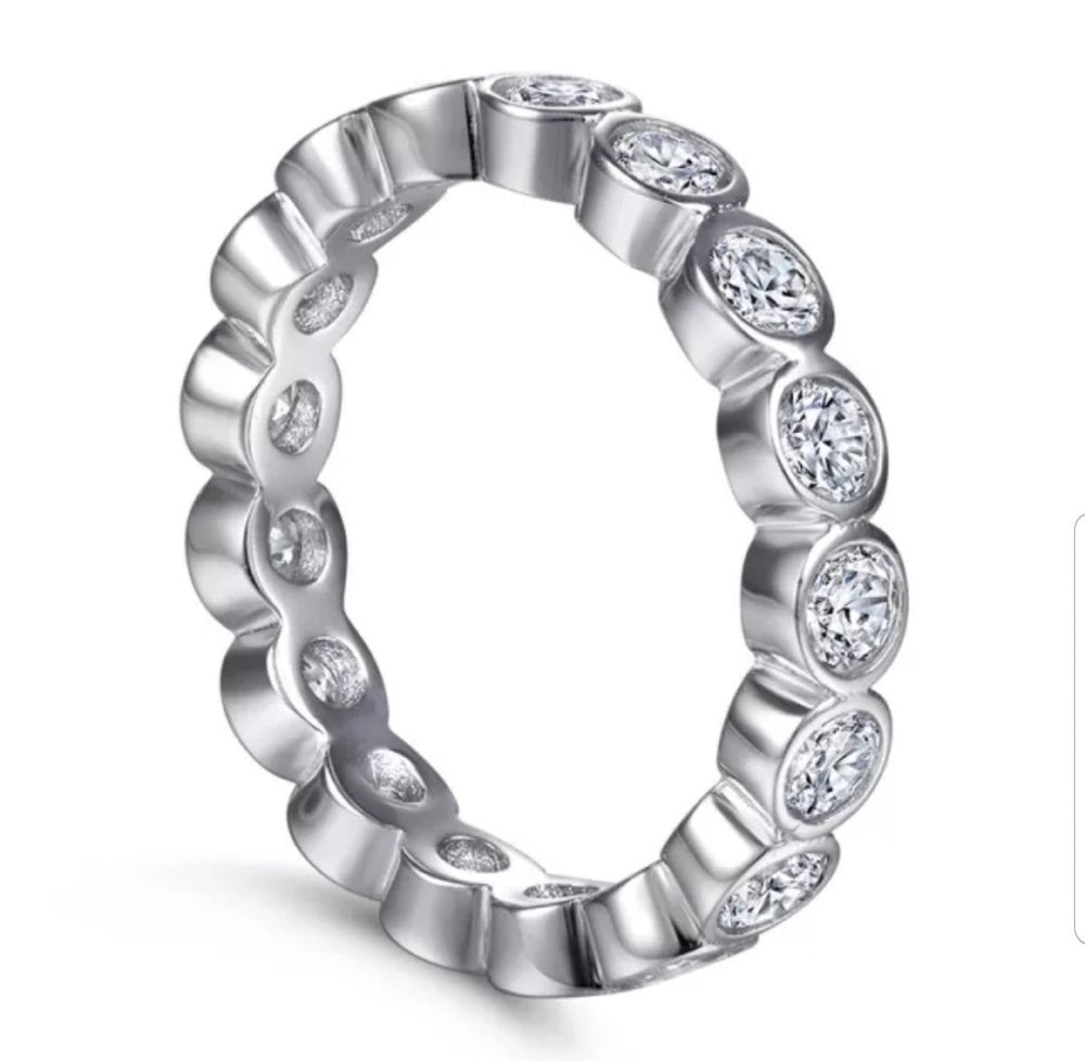 Diamond Veneer Cubic Zirconia Eternity Ring. 635Rbezel1