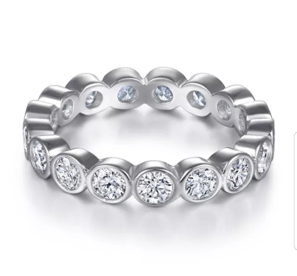 Diamond Veneer Cubic Zirconia Eternity Ring. 635Rbezel