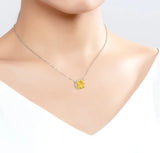 Cushion Square Diamond Veneer Cubic Zirconia 14K gold Solitaire Pendant. 635P208K | DiamondVeneer Fashion