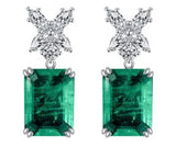 16CT TW Emerald Cut Diamond Veneer Cubic Zirconia Earrings. 800E030 | DiamondVeneer Fashion